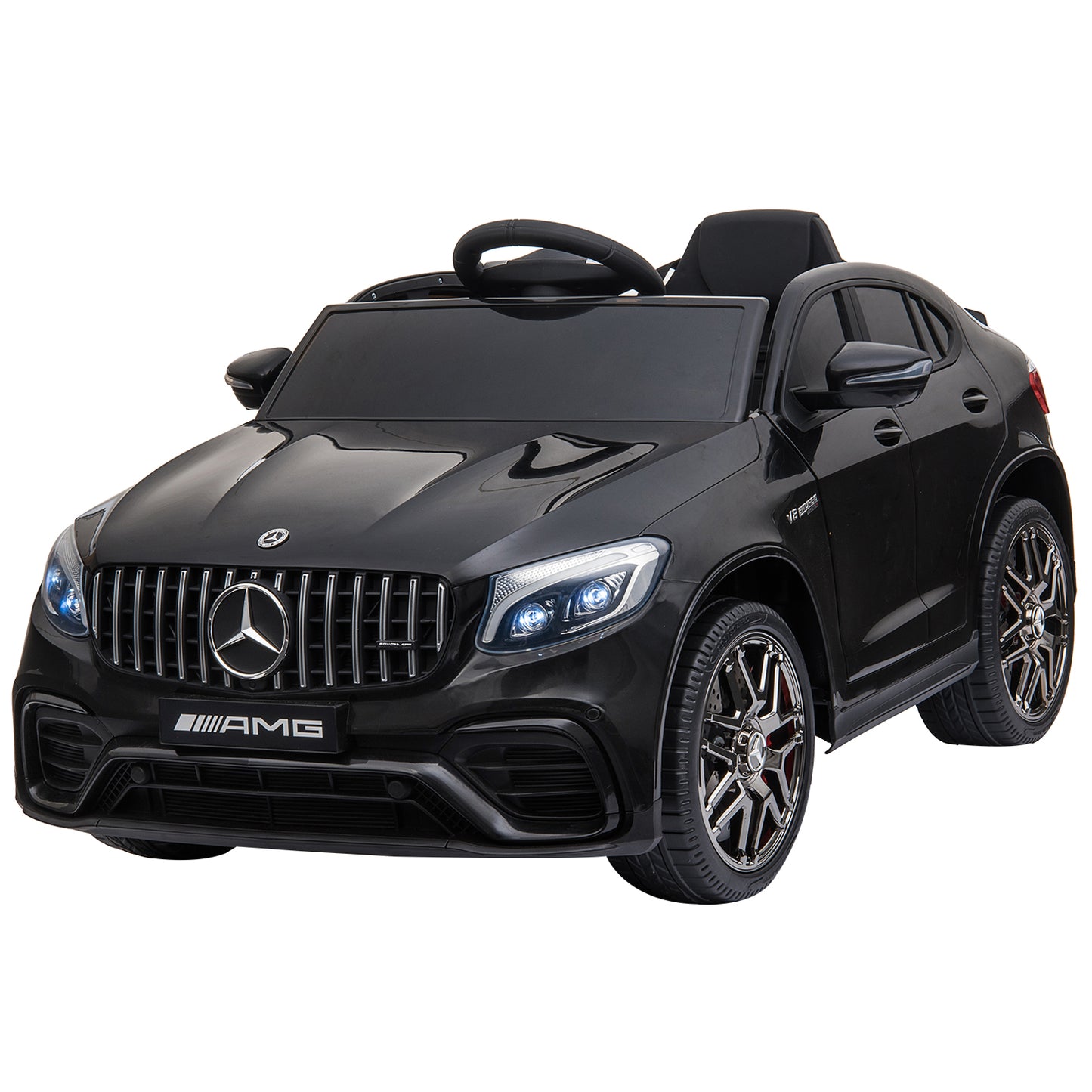 12V Toddler Ride On Car with Remote Control, Mercedes Benz AMG GLC63S Coupe, Electric Car with 2 Speed, MP3 Player, Light, Horn, Songs, Suspension, Black