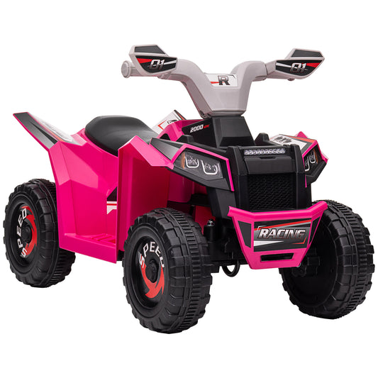 Kids ATV Quad Car, 6V Four-Wheeler for Kids with Forward Backward Function, Wear-Resistant Wheels for Toddlers Ages 18-36 Months, Pink