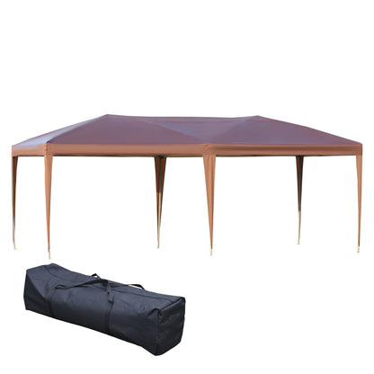 10' x 19.2' Pop Up Canopy Tent, Heavy Duty Tents for Parties, Outdoor Instant Gazebo Sun Shade Shelter with Carry Bag for Catering, Events, Wedding, Backyard BBQ, Coffee