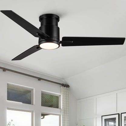 52' Black Lowe Profile Ceiling Fan with Light
