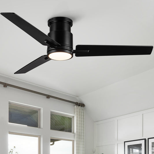 52' Black Lowe Profile Ceiling Fan with Light