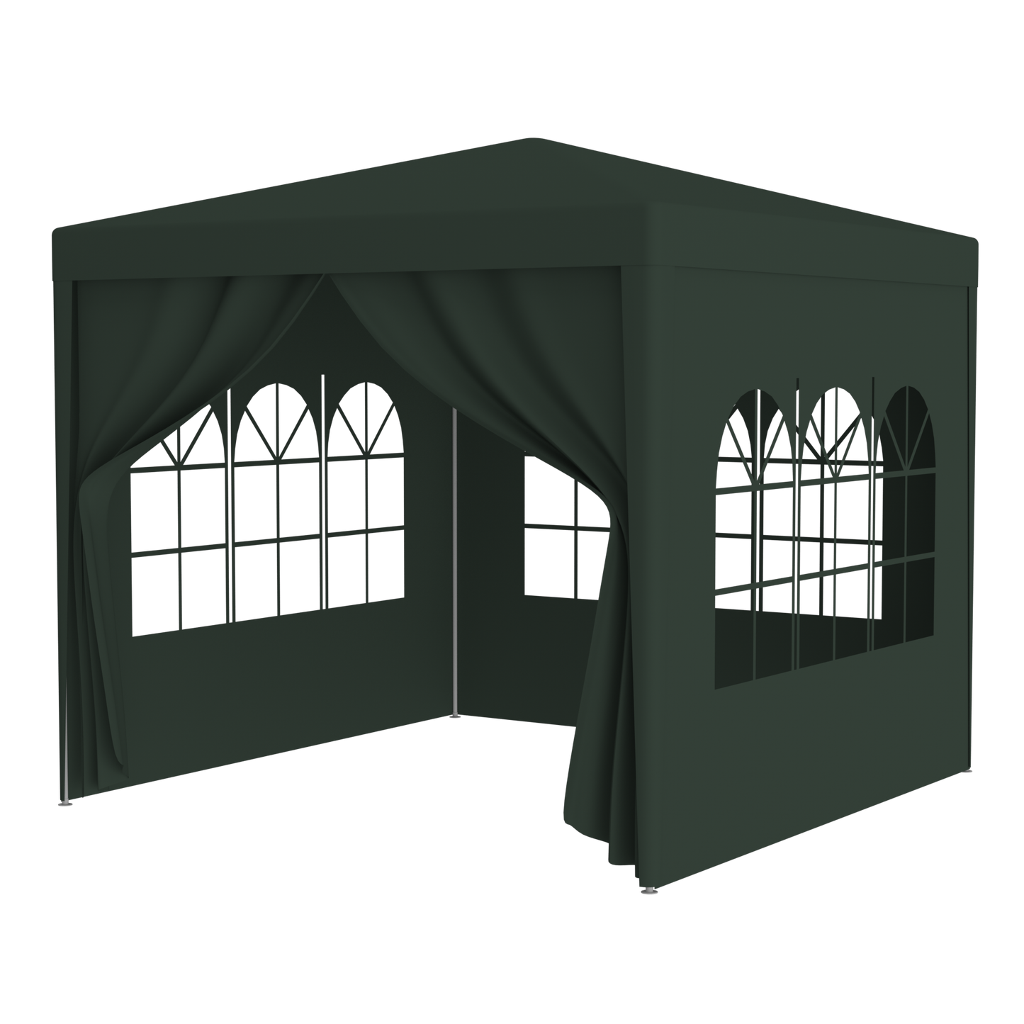 10'x10' Party Tent Outdoor Heavy Duty Gazebo Wedding Canopy + 4 Removable Walls ,Green