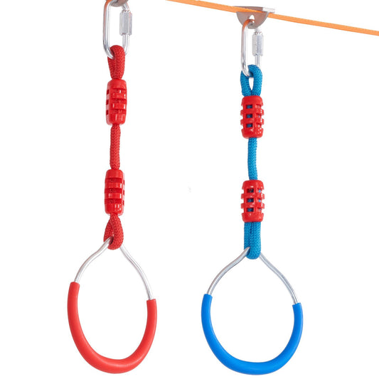 Obstacle Course for Kids, 2 x 56 ft Weatherproof Slacklines, 500lbs Weight Capacity Monkey Line, Outdoor Playset Equipment, Backyard Toys Training Equipment Set with 12 Obstacles