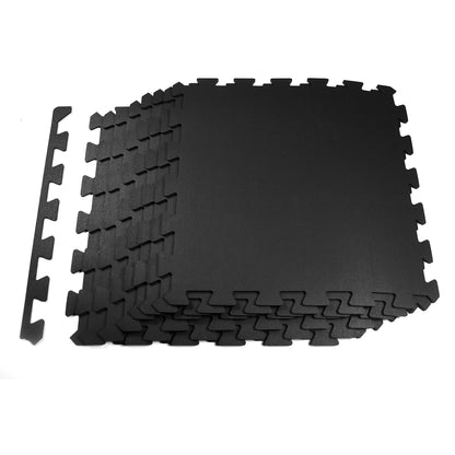Black 24 in. W x 24 in. L x 0.24 in. Thick Rubber Tile, Rubber Gym/Weight Room Flooring Tiles (8 Tiles/Case)(32 sq. ft.)