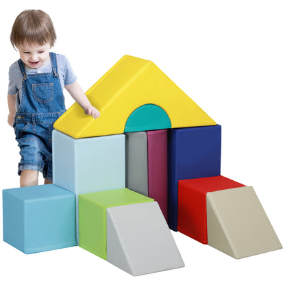 Foam Climbing Blocks for Toddlers, 11-Piece Baby Soft Foam Play Set, Climb and Crawl Activity Playset Building Blocks for Aged 1-3 Years Old Boys & Girls, Multicolored