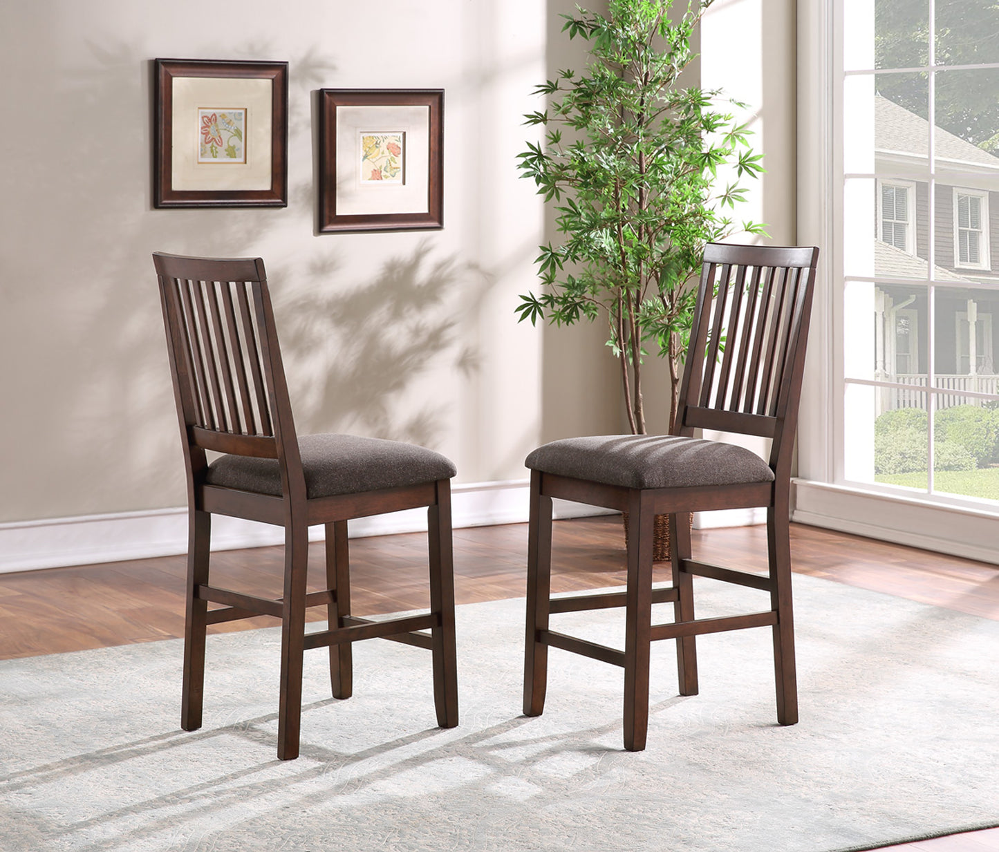 Counter Chair (Set of 2) - Dark Brown