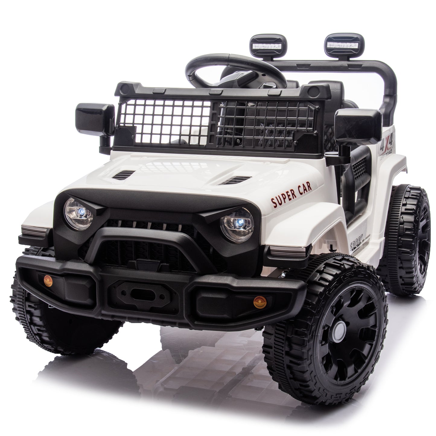 24V Kids Ride on Car W/Parents Control,Four-wheel suspension,2WD,Power display,Bluetooth,MP3,Music,LED headlight,Provide a speed of 1.86-3.11MPH For Kids Around 3 years old.