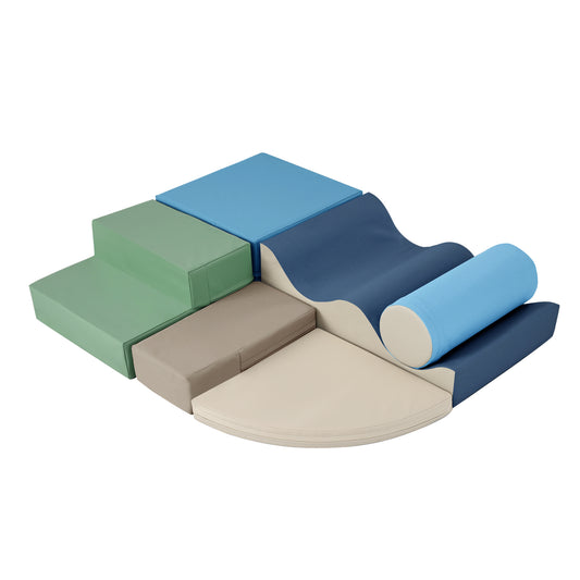 Soft Climb and Crawl Foam Playset 6 in 1 for Kids, Indoor Active Playground Equipment, Colorful Foam