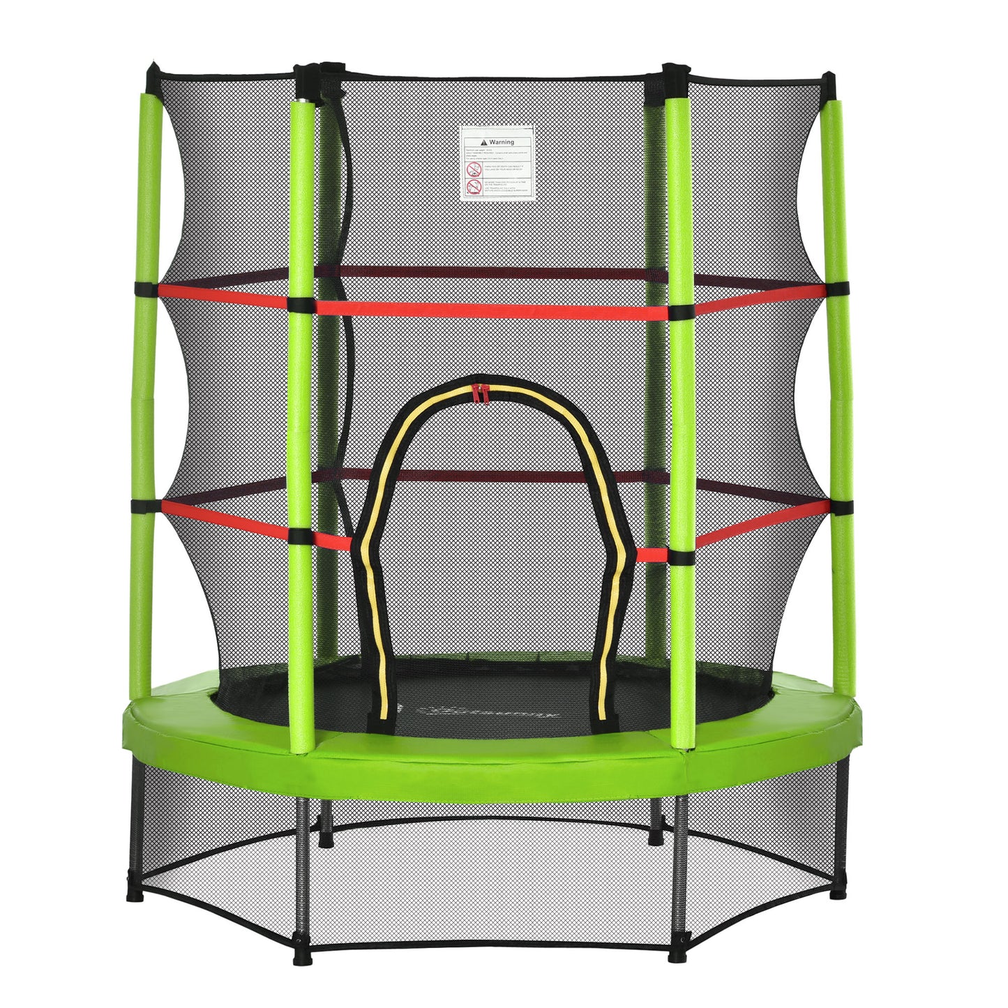 5FT Kids Trampoline with Enclosure Net, Springless Design, Safety Pad and Steel Frame for Indoor Outdoor, Toddler Round Bouncer for Age 3 to 6 Years Green