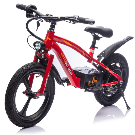 24V Kids Ride On Electric Dirt Bike,300W Super Power Motor,Handle Acceleration Up to 12.43MPH,16in Wheels,Power Display,Adjustable Seat Height,Hand-Operated Brakes Electric Balance Bike For Kids 5-12.