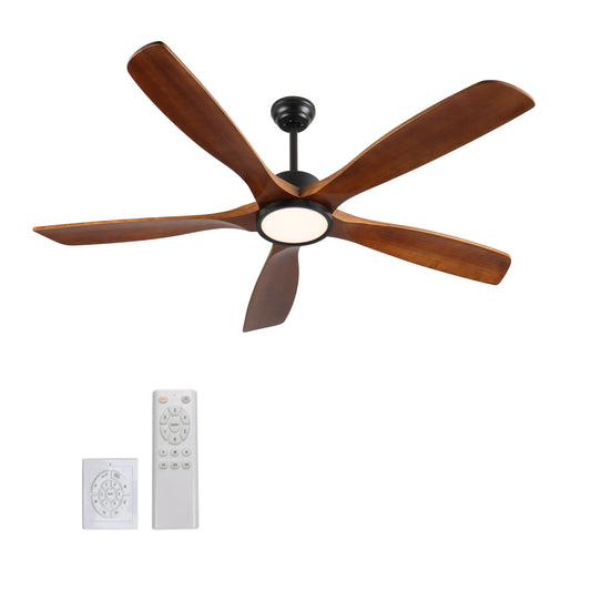 72 Inch wood Ceiling Fan with light, Low Profile Ceiling Fan with Remote Control,Noiseless Reversible DC Motor with Timer