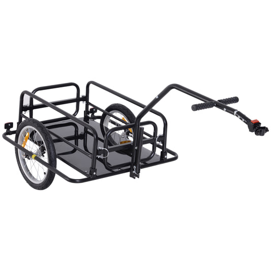 Bike Cargo Trailer, Bicycle Trailer, Heavy-Duty Bike Wagon Cart, Foldable Compact Storage, with Universal Hitch, 16' Wheels, 88 lbs. Capacity, Black