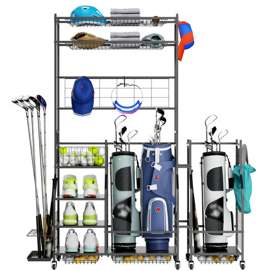 Golf Bag Storage Garage Organizer,Golf Club Bag Storage Rack for Garage, Extra Storage Rack for Golf Clubs,Golf Bag Organizer Fit for Garage,Shed,Basement
