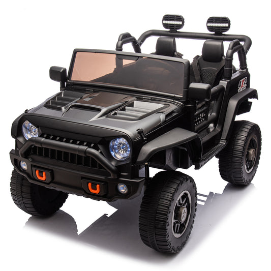 24V Two-Seater Kids Ride On Truck Car W/Parents Control,200w*2,Seat width 20.28in,Four-wheel Suspension,LED Lights,Music,MP3,Bluetooth,Two independent seat belts,Suitable for off-road For Kids Aged 3+