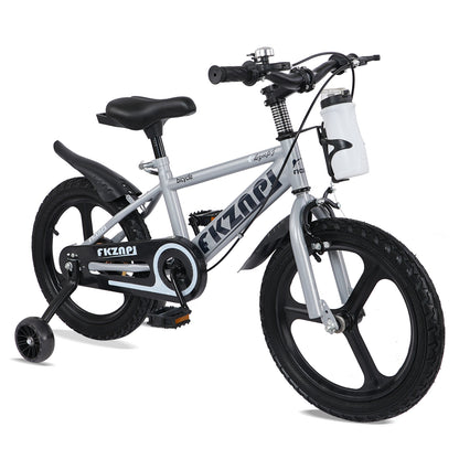 Kids Bike 16 Inch – High Carbon Steel Frame, Magnesium Alloy Wheels, Training Wheels with Night Glow, Adjustable Seat, Water Bottle – Girls & Boys Bicycle Ages 3-9, Toddler Bike