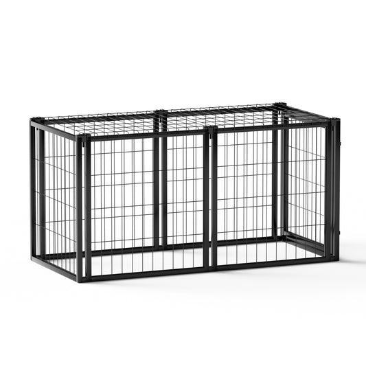 Dog Crate 47.2' Dog Kennel for Small Medium Dogs, Puppy Dog Playpen with Top, Pet Cage, Indoor, Black.47.2'L x 22'W x 24'H.