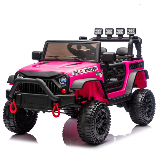 24V Kids Ride On Car W/Parents Remote Control,400W Motor,Four Wheel Suspension,Adjustable speed,USB,MP3,Music,Bluetooth,Large display screen,Power Display,Portable handle,Safety Belt for Kids Aged 3+