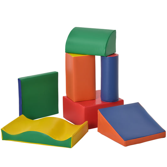 7 Piece Soft Play Blocks Kids Climb and Crawl Gym Toy Foam Building and Stacking Blocks Non-Toxic Learning Play Set Educational Software Activity Toy Brick Baby Soft Climbing Block