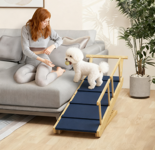 Adjustable Height Pet Steps, Foldable Dog Stairs with  for Small to Large Dogs