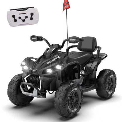 24V Kids Ride On Electric XXXL ATV W/parents Control,Four-wheel shock absorber,English storytelling function,Music,Lights,USB,MP3,Power display,Bluetooth,speeds of 1.24-3.73MPH For Kids Aged 3-12.