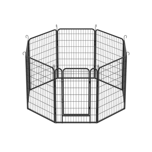 8 Panels Heavy-Duty Metal Playpen with Door, 39.37' H Dog Fence Pet Exercise Pen for Outdoor, Indoor
