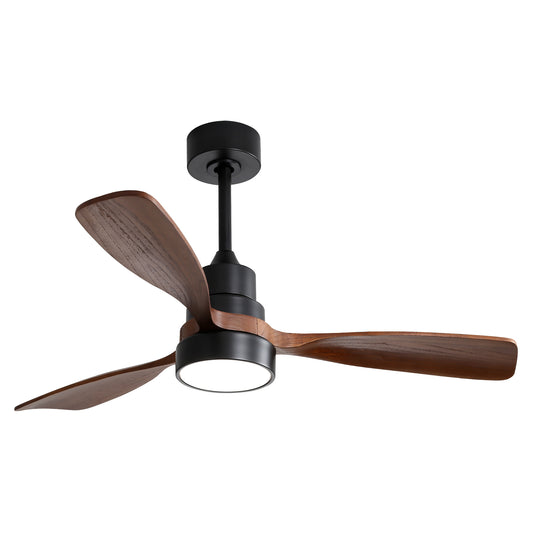 48 Inch Solid Wood DC Ceiling Fan with Light