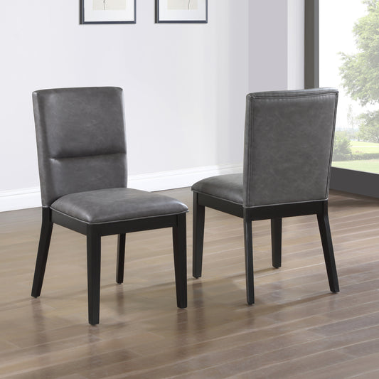 Faux Leather Side Chair (Set of 2) - Gray
