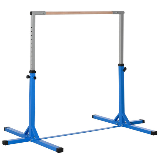 Gymnastics Bar for Kids, Adjustable Height Gym Bar, Junior Training Kip Bar for Home, Built for kids 3+ Years, Blue