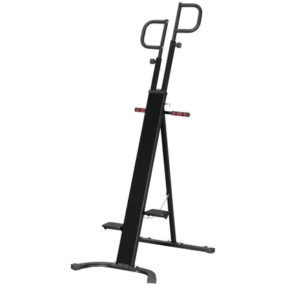 Folding Vertical Climber Exercise Machine, Height Adjustable Climbing Machine, Stair Stepper with LCD Monitor and Transport Wheels for Full Body Workout