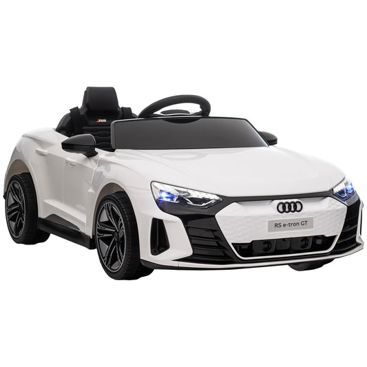Kids Ride on Car, 12V Licensed Audi RS E-tron GT 3.1 MPH Electric Car for Kids, Ride-on Toy for Boys and Girls with Remote Control, 4 Wheels with Suspension, Horn, Music, Lights, White