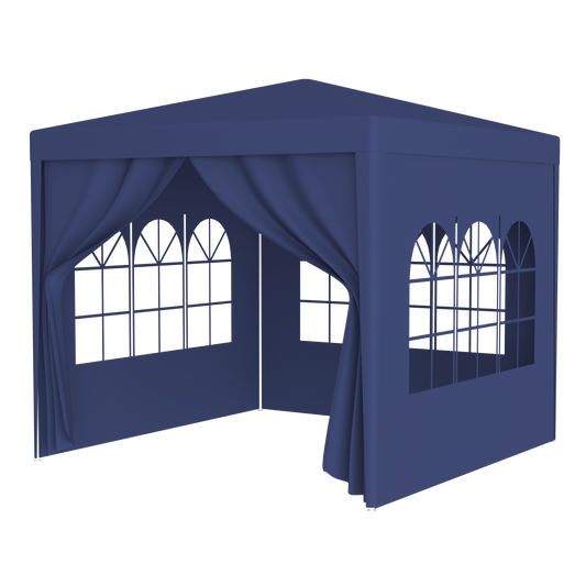 10'x10' Party Tent Outdoor Heavy Duty Gazebo Wedding Canopy + 4 Removable Walls ,Blue