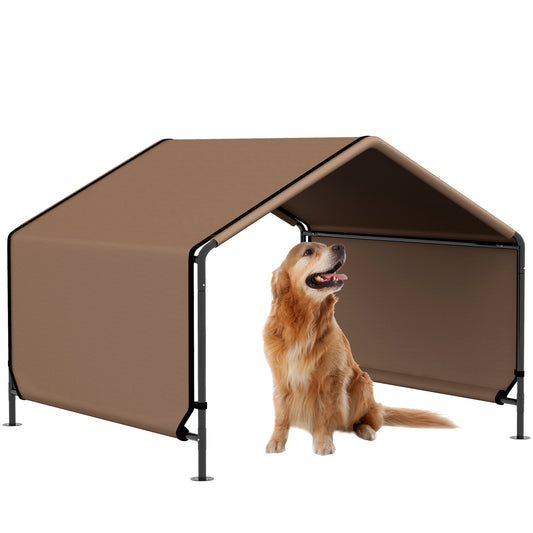 Dog Shade Shelter, Portable Pet Tent, Water Resistant Dog House for Shade Protection, Outdoor, Garden, Patio, Backyard, Brown