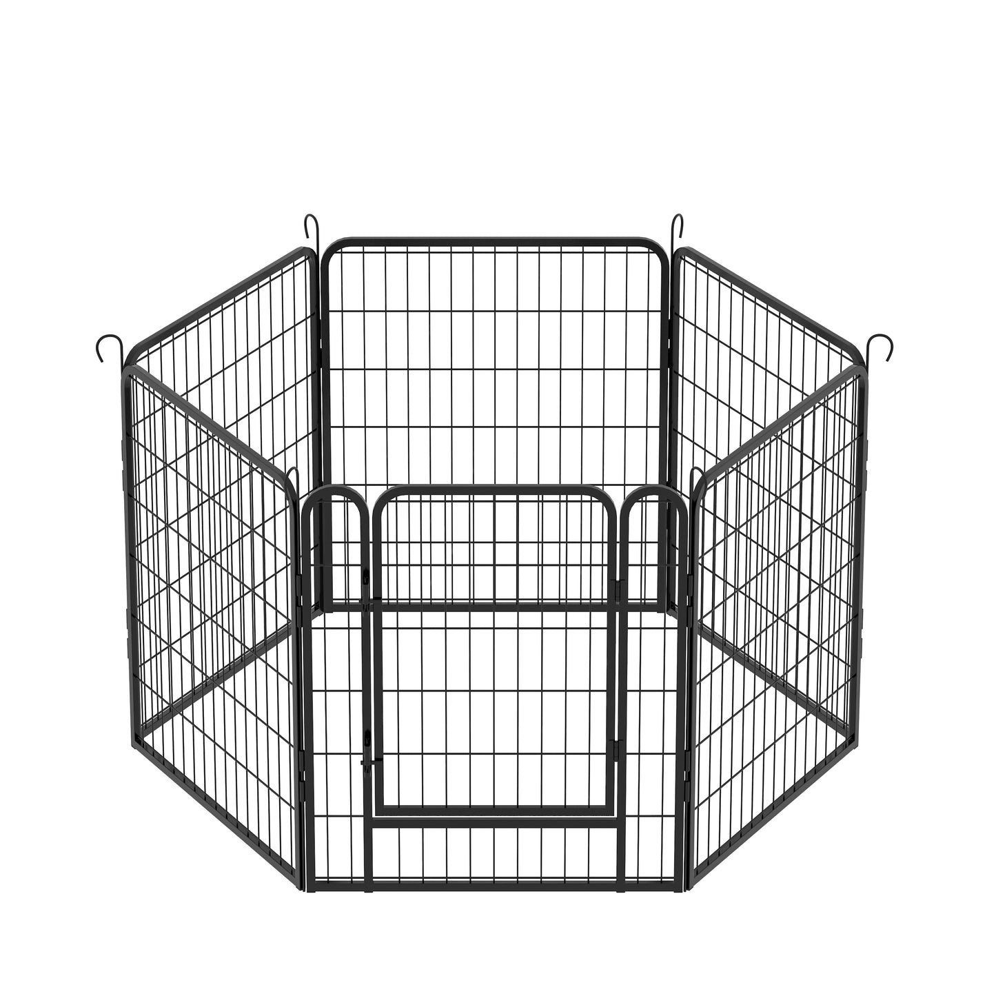6 Panels Heavy-Duty Metal Playpen with Door, 31.7' H Dog Fence Pet Exercise Pen for Outdoor, Indoor