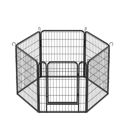 6 Panels Heavy-Duty Metal Playpen with Door, 31.7' H Dog Fence Pet Exercise Pen for Outdoor, Indoor