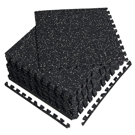 0.56 Inch EVA Foam Puzzle Exercise Mat - 12 Pieces for Home Gym, Shock-Absorbing Noise Reduction, Workout Equipment, Easy Assembly Gym Flooring