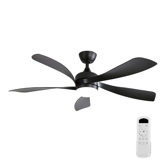 52 Inch Modern Ceiling Fan With 3 Color Dimmable 5 ABS Blades Remote Control Reversible DC Motor With Led Light