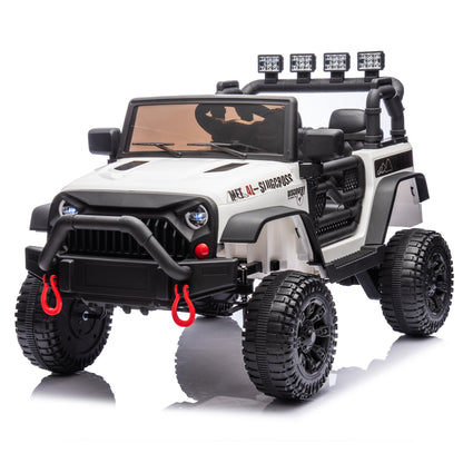 24V Kids Ride On Car W/Parents Remote Control,400W Motor,Four Wheel Suspension,Adjustable speed,USB,MP3,Music,Bluetooth,Large display screen,Power Display,Portable handle,Safety Belt for Kids Aged 3+.