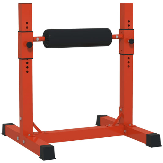 Bulgarian Split Squat Stand, Single Leg Squat Stand, 12-Level Adjustable Squat Roller for Lower Body Strength Training, Red