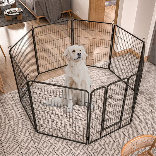 Heavy Duty Dog Pens Outdoor Dog Fence Dog Playpen for Large Dogs, 40'Dog Kennel Outdoor Pet Playpen with Doors 8 Panels Metal Exercise Pens Puppy Playpen Temporary Camping Fence for the Yard